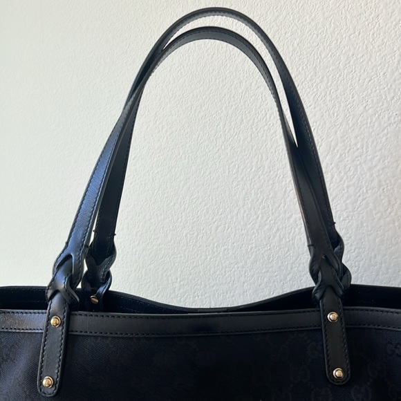 GUCCI Original GG Canvas and Leather Craft Original Tote with POUCH - Picture 7 of 16